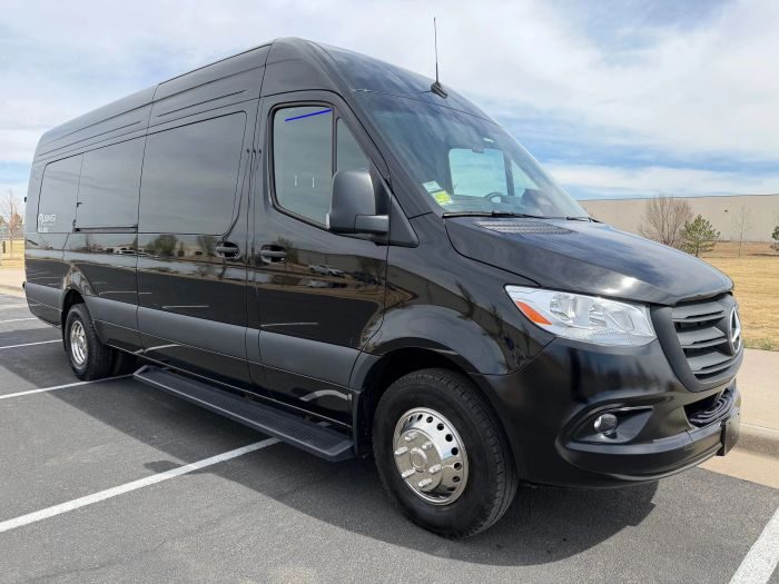Black Mercedes Sprinter – Edwards limo service