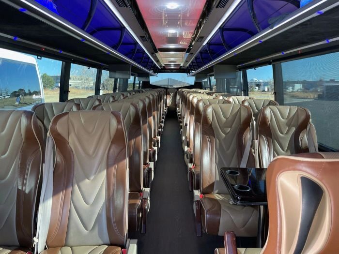 Charter coach interior – Edwards limo service