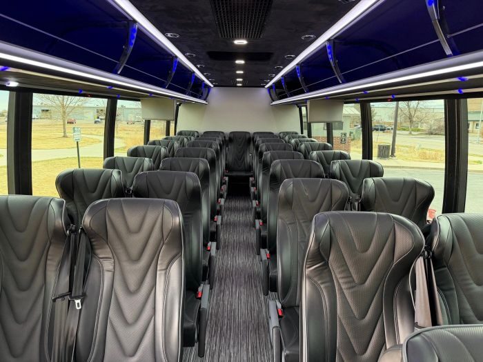 Coach bus leather seats – Edwards limo service